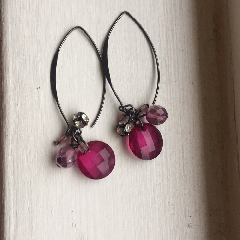 Pink dangle earrings